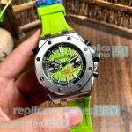 Copy Audemars Piguet Royal Oak Sapphire Crystal Green Dial Watch 42mm